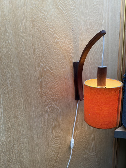 Lampe de jardin vintage en teck, 60 ans, avec étagères en plastique