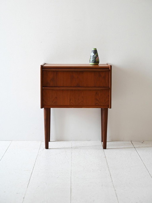 Comodino vintage in teak danese degli anni '60
