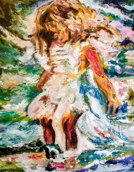 T. van Steenbergen "Beachgirl" 24 x 30 cm