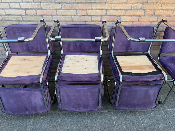 Image 1 of 7 Zuiver Ridge Rib Tubular Frame Chairs