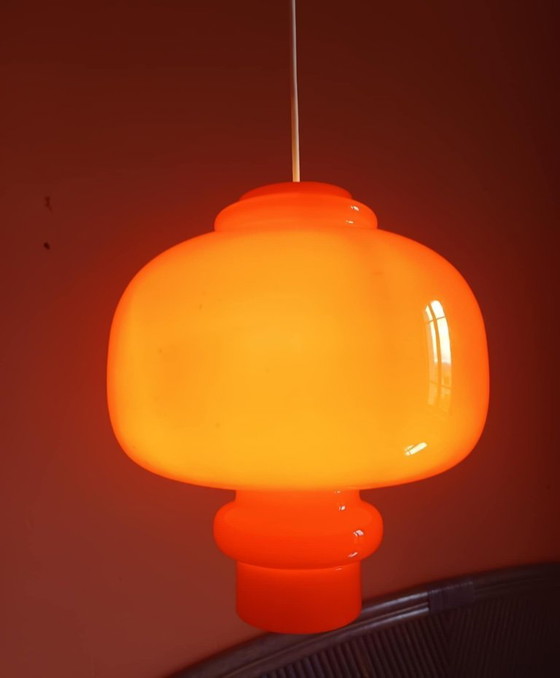 Image 1 of 2 lampade a sospensione arancioni di Hans-Agne Jakobsson, 1960