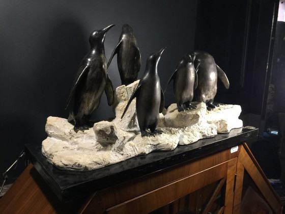 Sculpture de pingouins Art Déco en métal peint et terre cuite, années 1930 – Marble, Metal, Art Deco (photo 18 of 18)