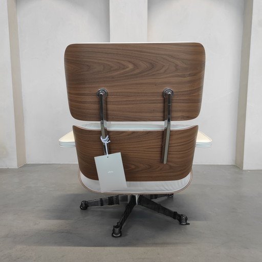 Vitra Eames Lounge Chair Incl. Ottoman - Walnut White - Snow Leather