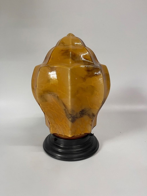 Lampada da soffitto Art déco marmorizzata di forma raffinata 1930