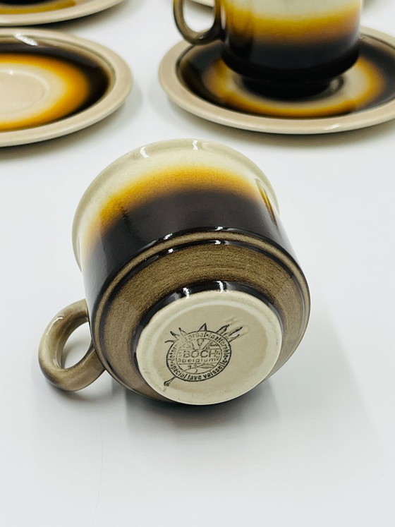 Set aus 4 Tassen und Untertassen von Iceland - Boch Belgien – Boch Frères, Geschirr, Ceramic (photo 9 of 13)
