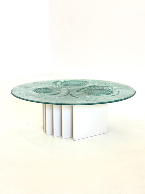 Heinz Lilienthal sculptural coffee table with glass top