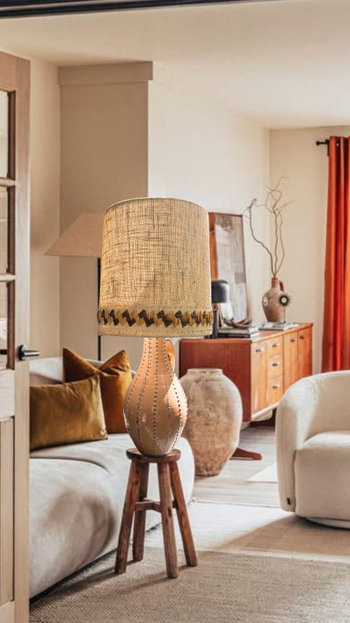Vintage Lamp – tafellampen, Ceramic, Textile