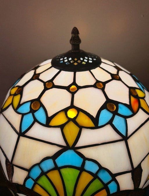 Xl size large stained glass Tiffany style table lamp