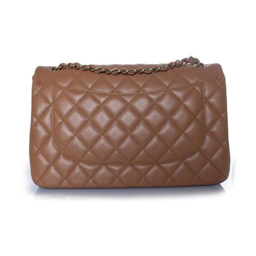 Chanel, Jumbo-Stepptasche aus Leder in Karamell