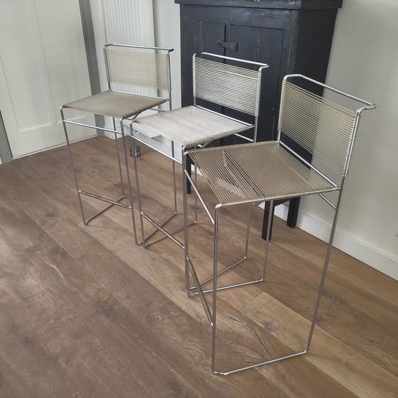 Image 1 of 3 chaises de bar Spaghetti vintage par Giandomenico Belotti pour Alias, 1970