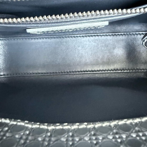 Image 1 of DIOR LADY MINI - MICRO CANNAGE METALLIC SILVER HARDWARE ADJUSTABLE STRAP