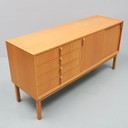 Scandinavisch eikenhouten dressoir gestempeld Bodafors, Bertil Fridhagen, Zweden, 1963