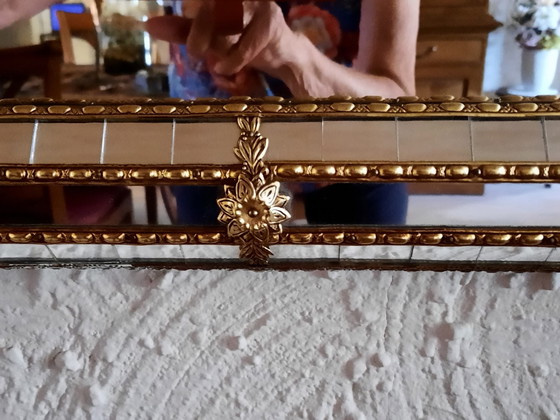 Large Vintage Mantel Mirror | Classic Venetian Style | – Glass, Metal (photo 4 of 5)
