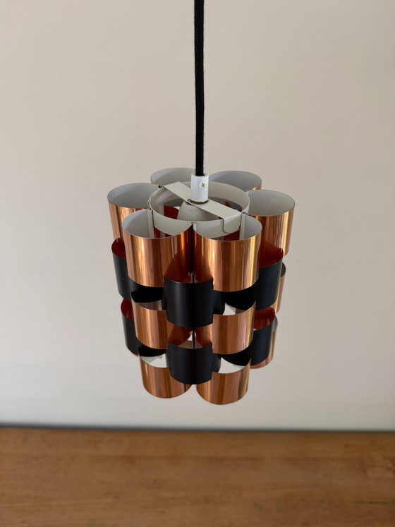 Image 1 of Vintage Werner Schou Coronell Elektro messing hanglamp – Deens design uit het midden van de 20e eeuw