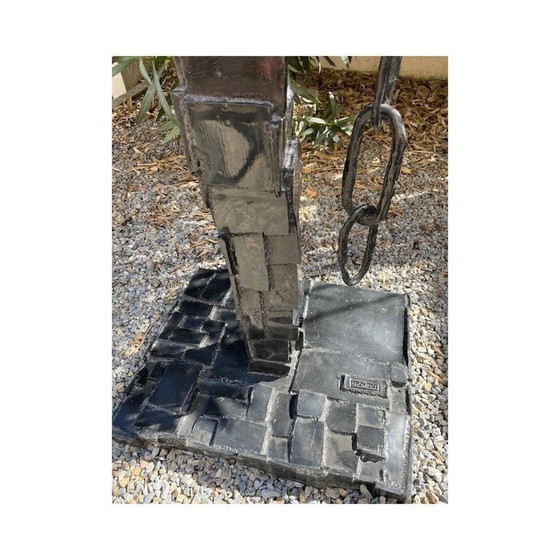 Image 1 of Sculpture moderniste cubiste vintage de l'artiste Michel Froment