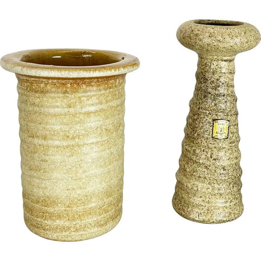 Paire de vases en céramique vintage de Vest Ceramics, Pays-Bas 1970
