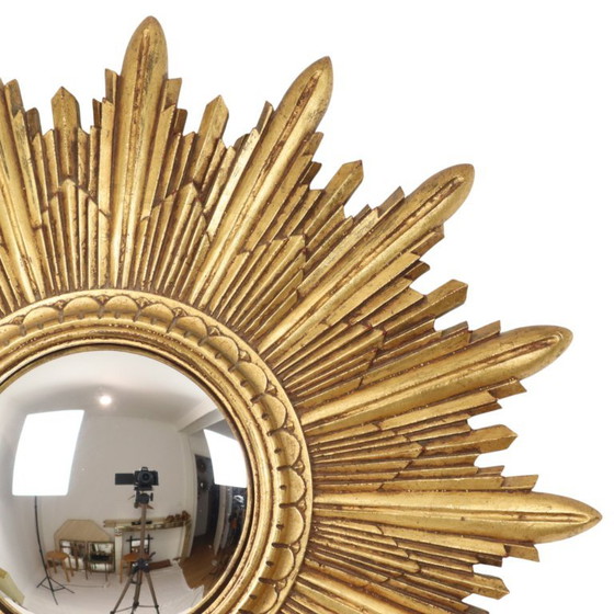 Bladgoud Zonnespiegel Sunburst Spiegel Hars 56cm – Plastic, Glass (photo 5 of 24)