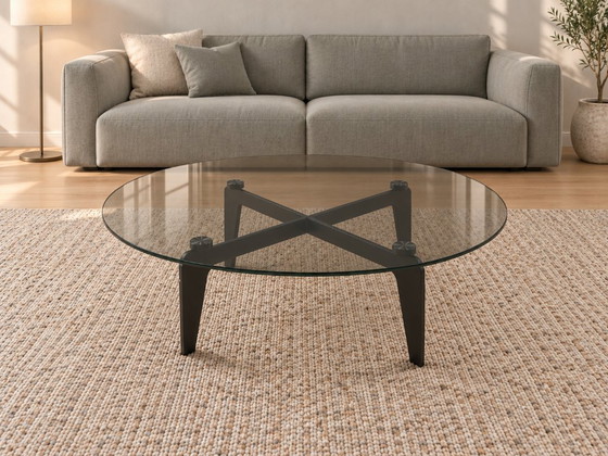 Neuwertiger Minotti Kirk Cross Couchtisch + GARANTIE, Couchtische, Glas, Holz, Transparent (Foto 2 von 7)