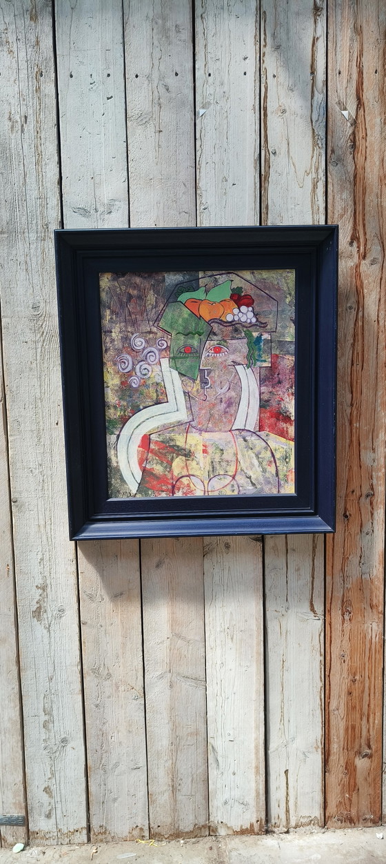 Ludo Huys, Mixed-Media-Kunst aus den 1990er Jahren im Stil von Picasso – Gemälde & Zeichnungen, Wood, Canvas (photo 16 of 16)