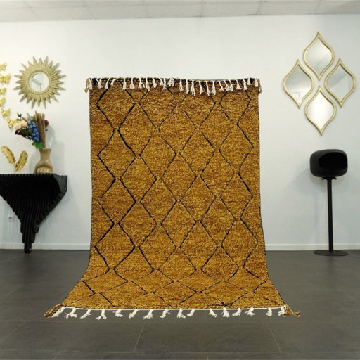 Berberteppich - 247 cm x 155 cm - braune Wolle