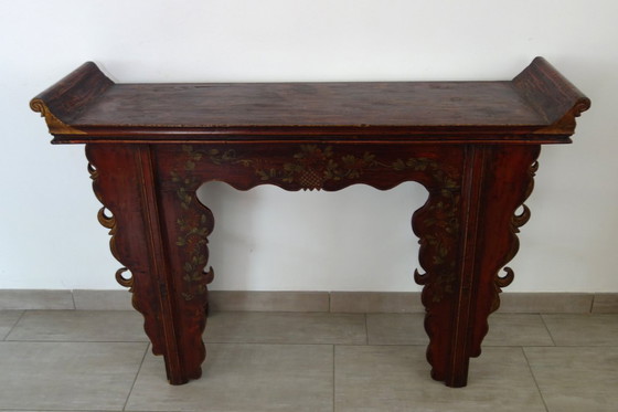 Image 1 of Antique decorated altar console table, China, early 20th century