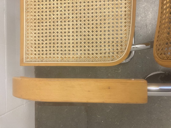3 X Vintage Cesca Breuer – Merk onbekend, Eetkamerstoelen, Wood, Rattan (photo 10 of 17)