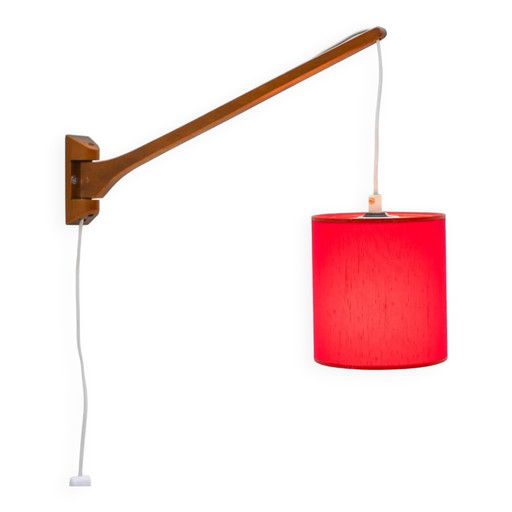Lampada da parete/lampada a braccio orientabile in teak, stile moderno scandinavo di metà secolo. – wandlampen, Scandinavian