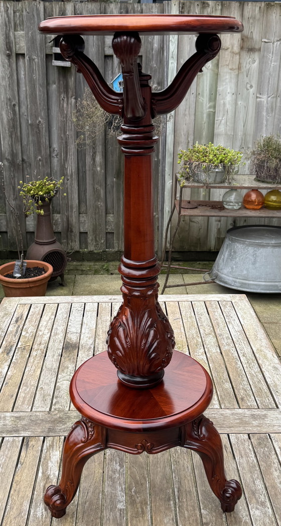 Image 1 of Rare Late Victorian Pedestal in Solid Mahogany | English Masterpiece | 1890–1910