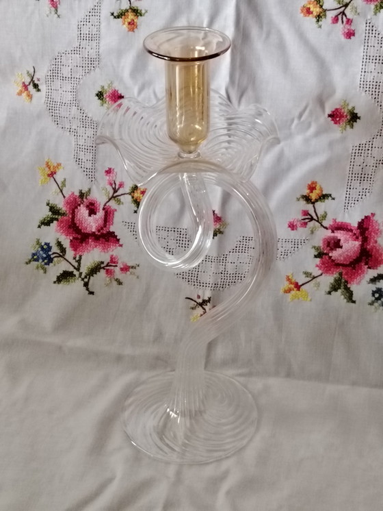 Image 1 of la murrina Murano kandelaar vintage, mondgeblazen, uniek stuk