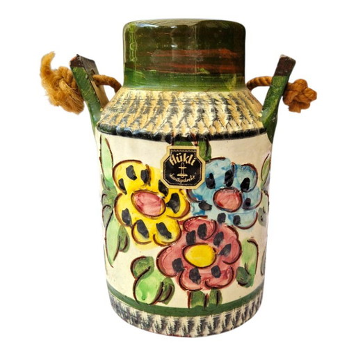 Vaso in ceramica Hükli, portafiori sospeso a forma di lattina del latte – vazen