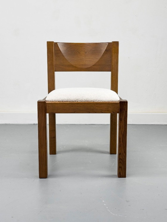 Image 1 of Brutalist Smoked Oak Dining Chairs, 1970s Set of 6