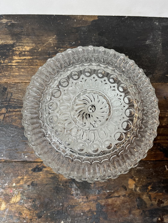 Image 1 of Plafonnier rond vintage en verre
