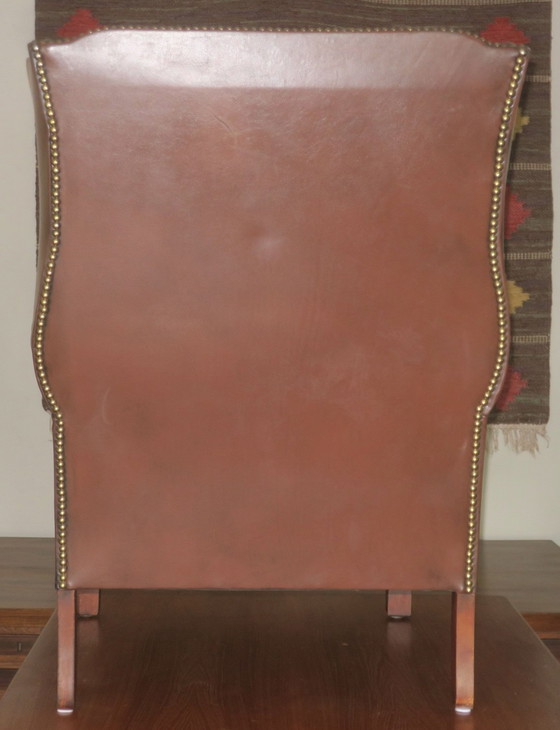 Image 1 of Vintage Wingback Club Chair in leer, 1970