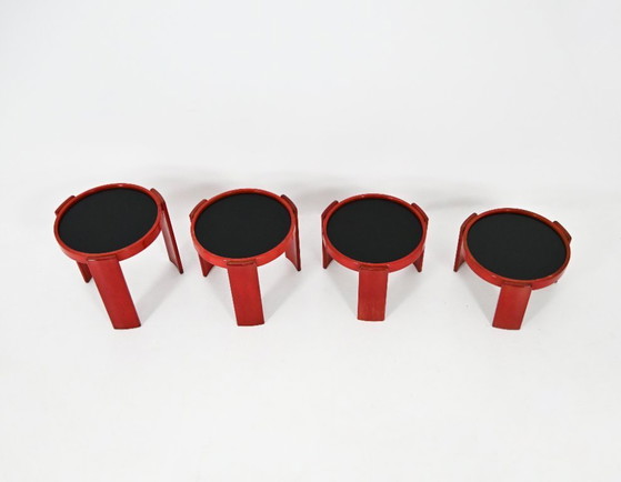 Image 1 of Satztische Modell 780 von Gianfranco Frattini für Cassina, 1960er Jahre, 4er-Set