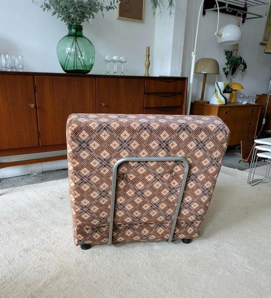 Vintage retro sleeping armchair, velvet – Chrome (photo 4 of 5)