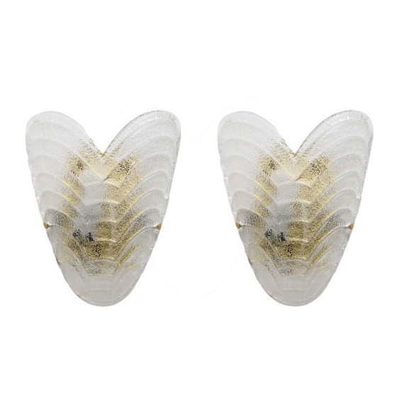 Image 1 of Coppia di lampade da parete in vetro di Murano in stile Barovier, vintage anni '60