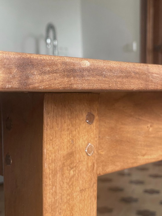 oude Franse eettafel met aanzetblad, houten penverbindingen – Wood (photo 6 of 27)