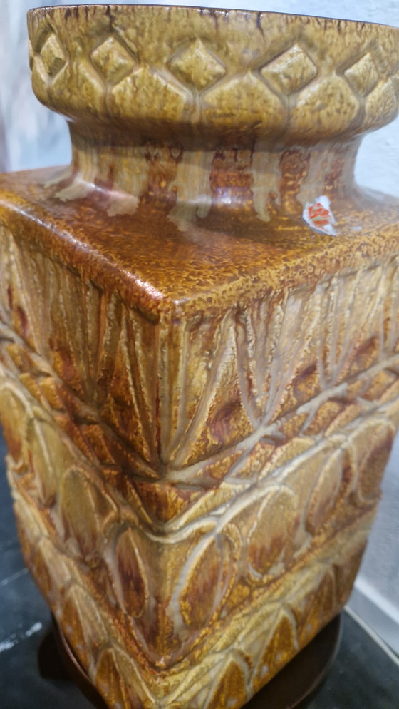 Image 1 of Ochre-yellow West Germany Bay vase 92 45