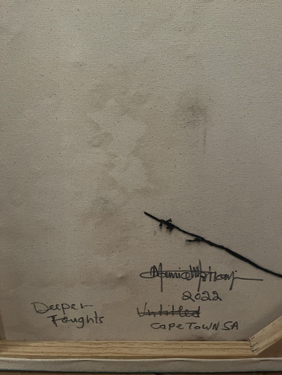 Image 1 of Maurice Mbikayi - « Pensées plus profondes », technique mixte sur toile