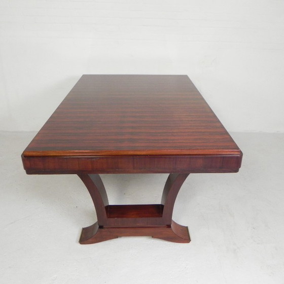 Image 1 of Art-Deco-Esstisch, Palisanderfurnier, ausziehbar auf 248 cm, 1930er Jahre