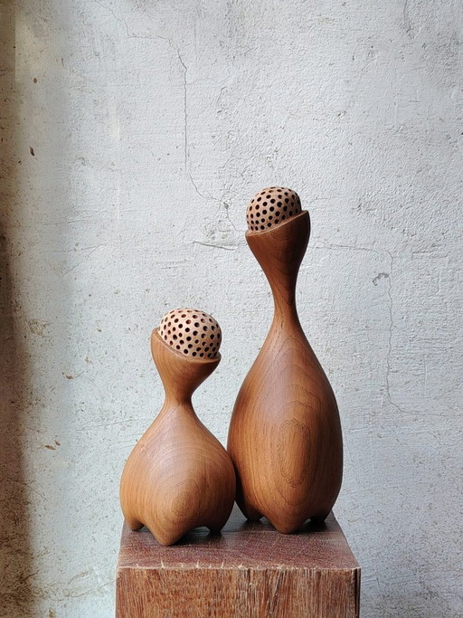 Wooden Decorative Objects, two pieces