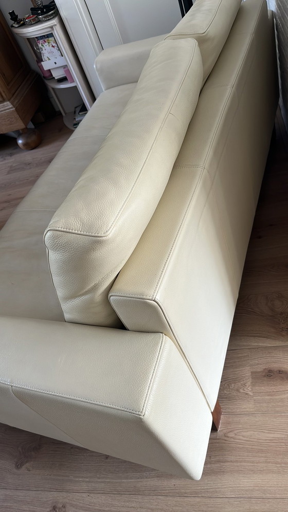 Image 1 of Divano lounge Rolf Benz in pelle color crema