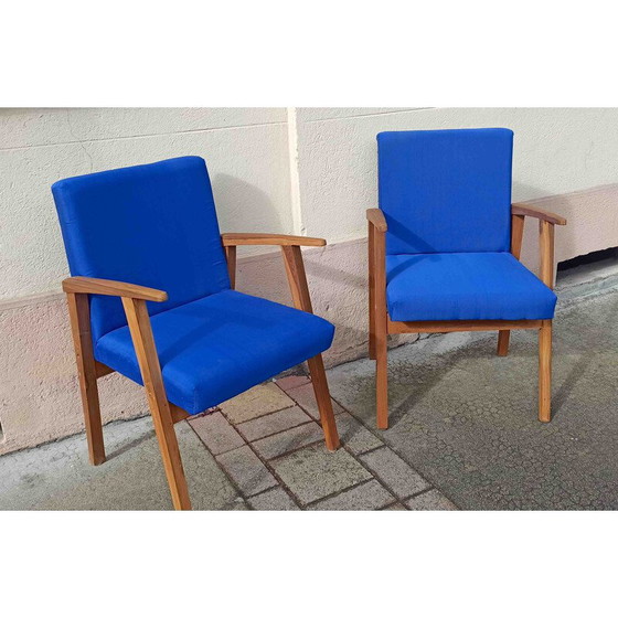 Image 1 of Pair of vintage bridge chairs in solid teak, 1950