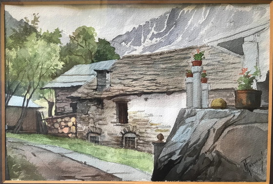 Pintura a la acuarela de Aldo Ferrari años 50, Pinturas y dibujos (foto 2 de 3)