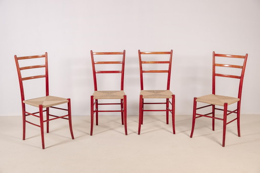 4x Chiavari Spinetto Dining Chairs, 1970s Italy