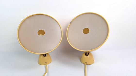 Image 1 of Paar vintage mosterdgele wandlampen