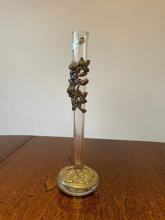 Tin and Glass Soliflore – Vases, Vintage (photo 2 of 3)