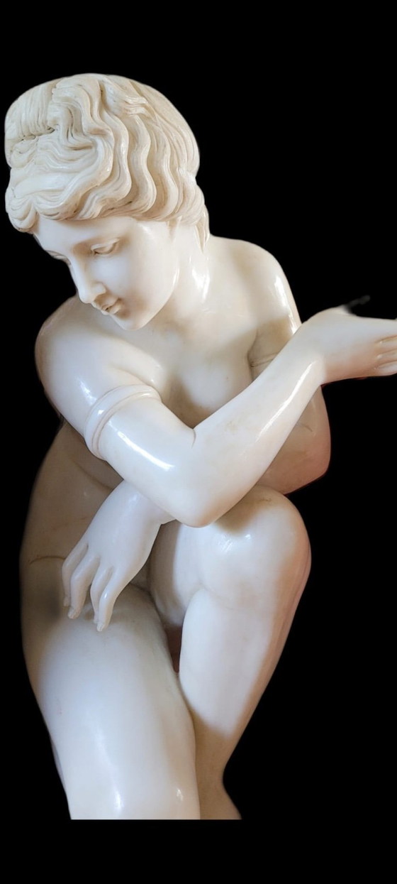 Image 1 of Vénus accroupie, marbre grandeur nature