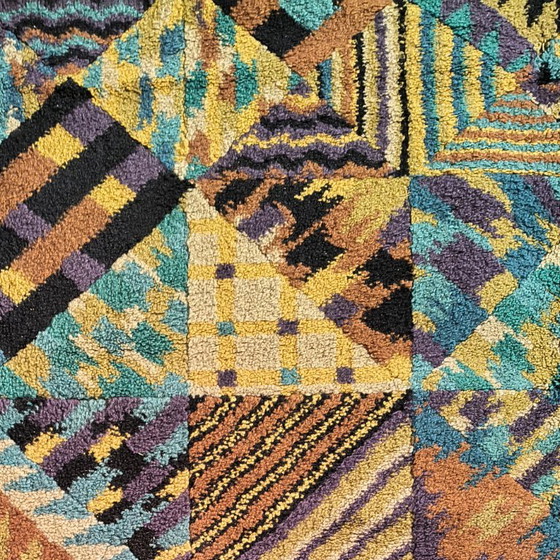 1980s Missoni geometrisch patroon vloerkleed, Multi Color, Vloerkleden en tapijten, Textiel, Geel, Abstract (foto 8 van 14)