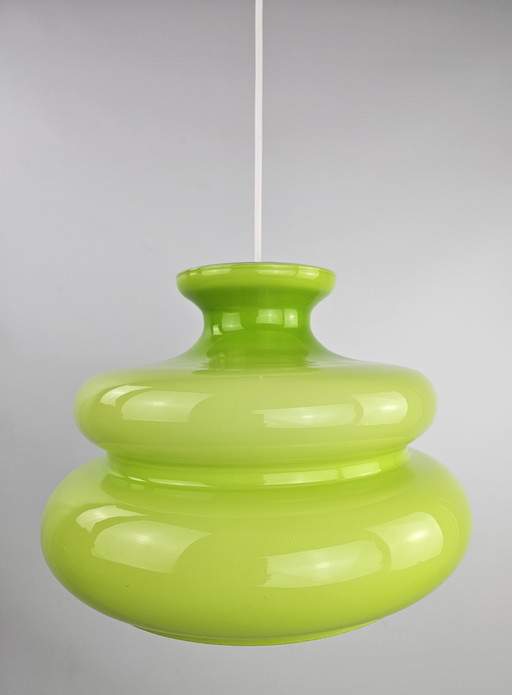 Lampe pendante en verre vert